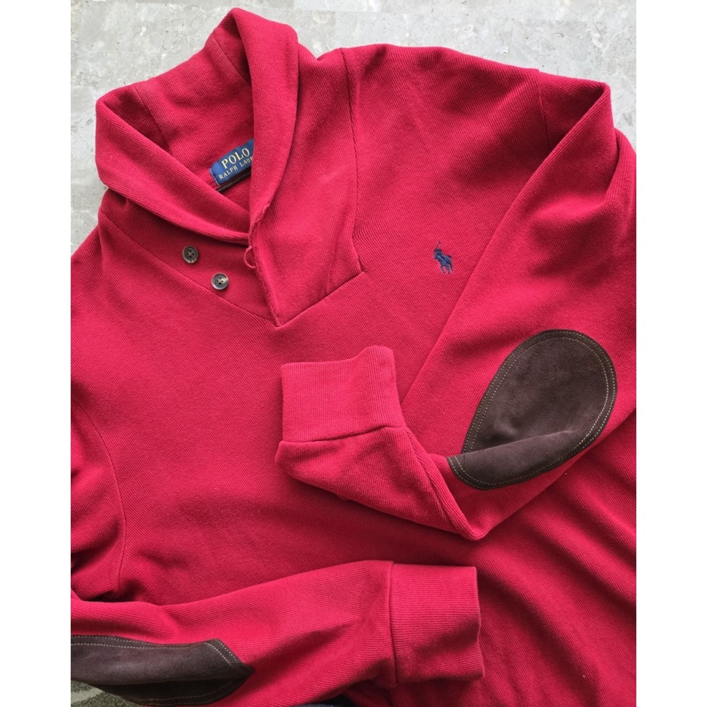Polo Ralph Lauren Sweater Red Pullover‎ Cotton Men's Large